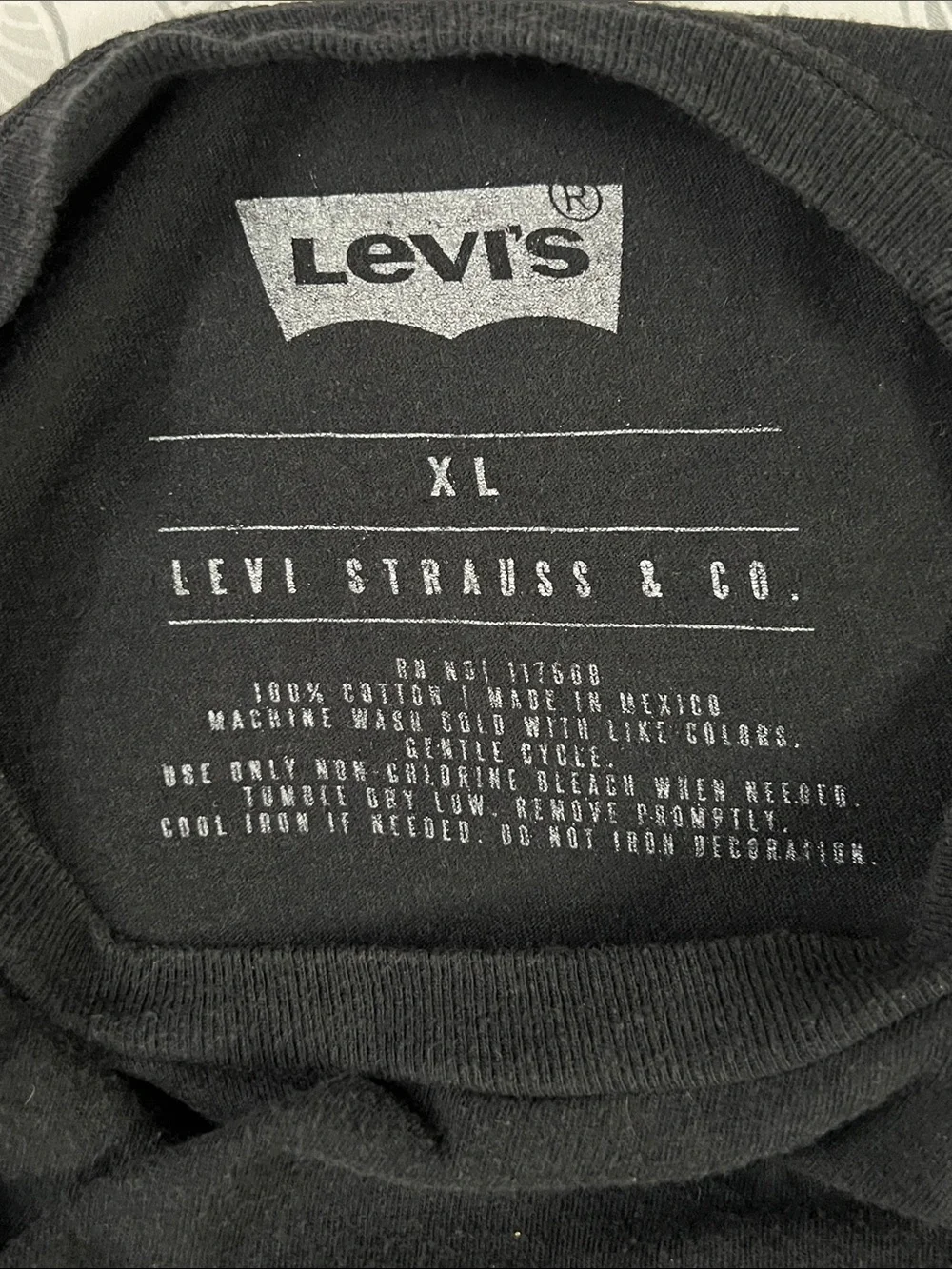 Levi's Black Tee with Blue, White & Red Logo